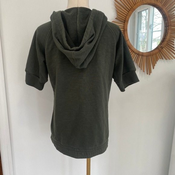 Vintage Y2K Nike Green Short Sleeve Full Zip Hoodie Double Zipper M Athleisure - Picture 5 of 11